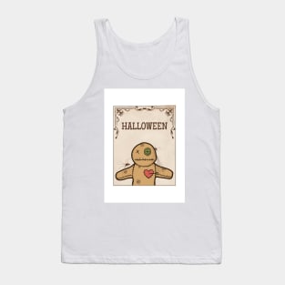 Spooky Halloween Voodoo Doll Illustration Tank Top